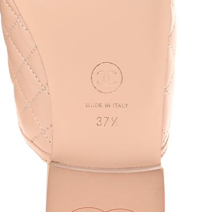 Chanel Lambskin Quilted Chain CC Mules 37.5 Light Pink 6 of 13