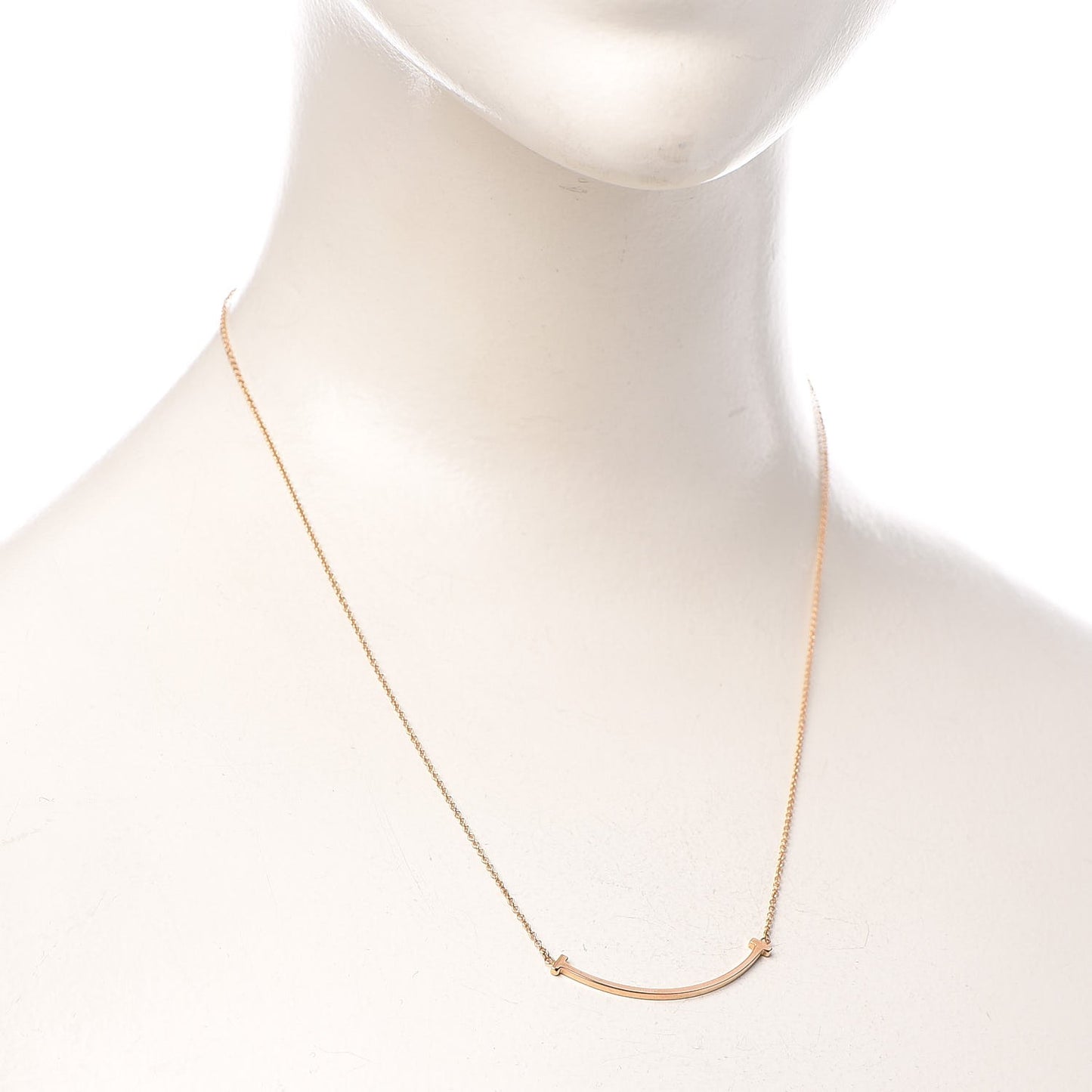 18K Rose Gold Small T Smile Pendant Necklace