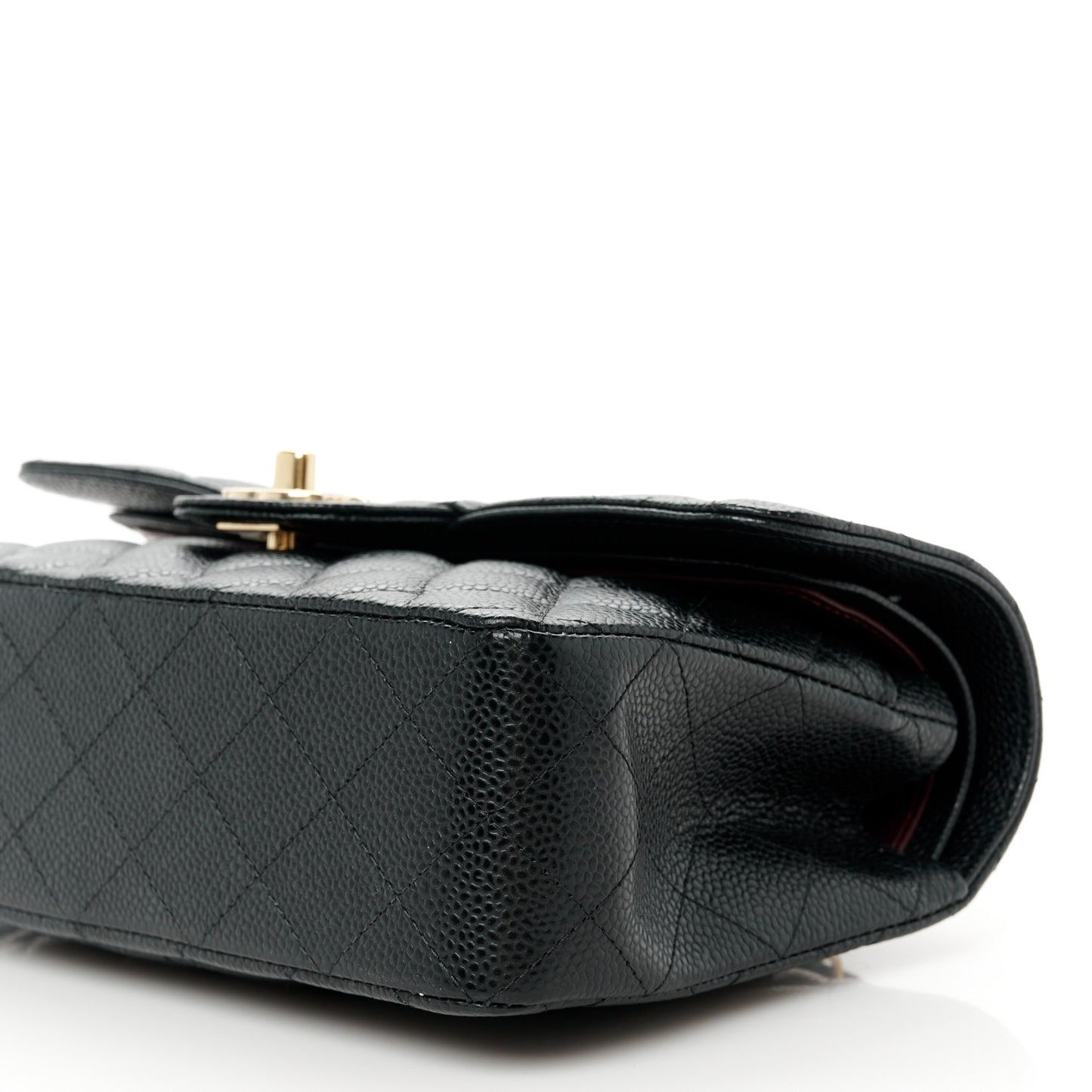 Caviar Quilted Small Double Flap Black