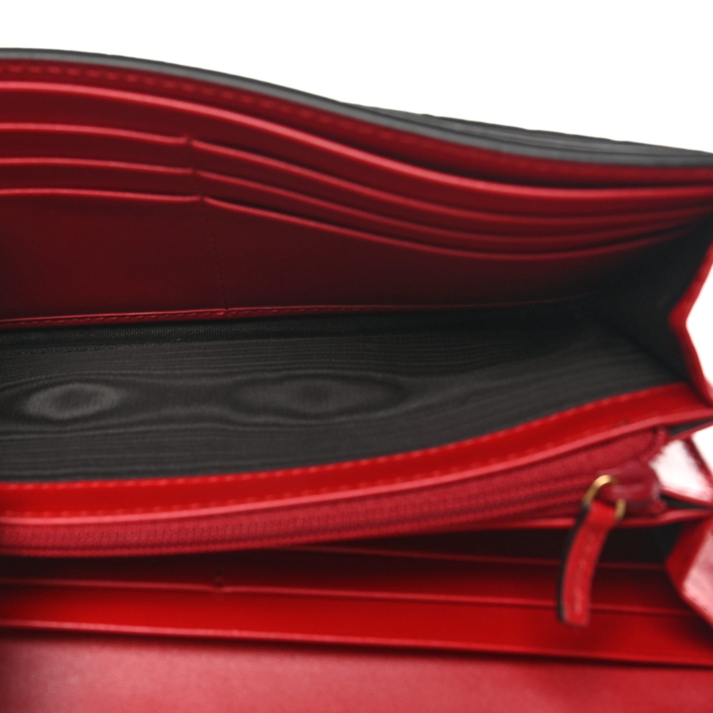 Guccissima Padlock Continental Chain Wallet Hibiscus Red