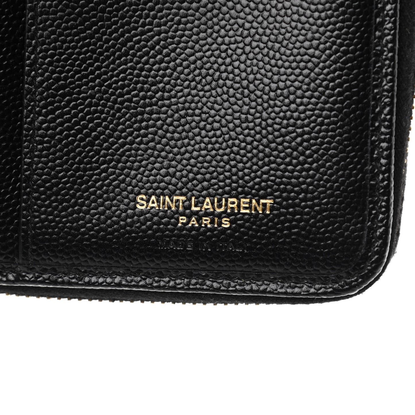 Grain De Poudre Matelasse Chevron Monogram Compact Zip Around Wallet Black