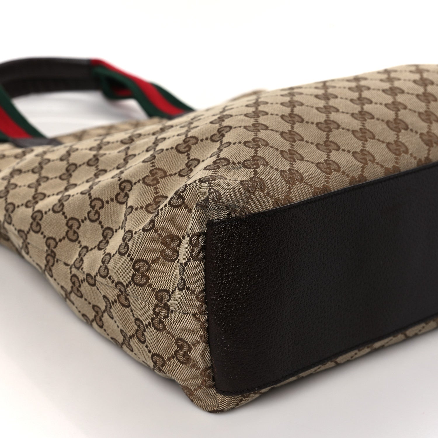 Gucci GG Monogram Large Web Handle Vertical Tote Dark Brown 7 of 10
