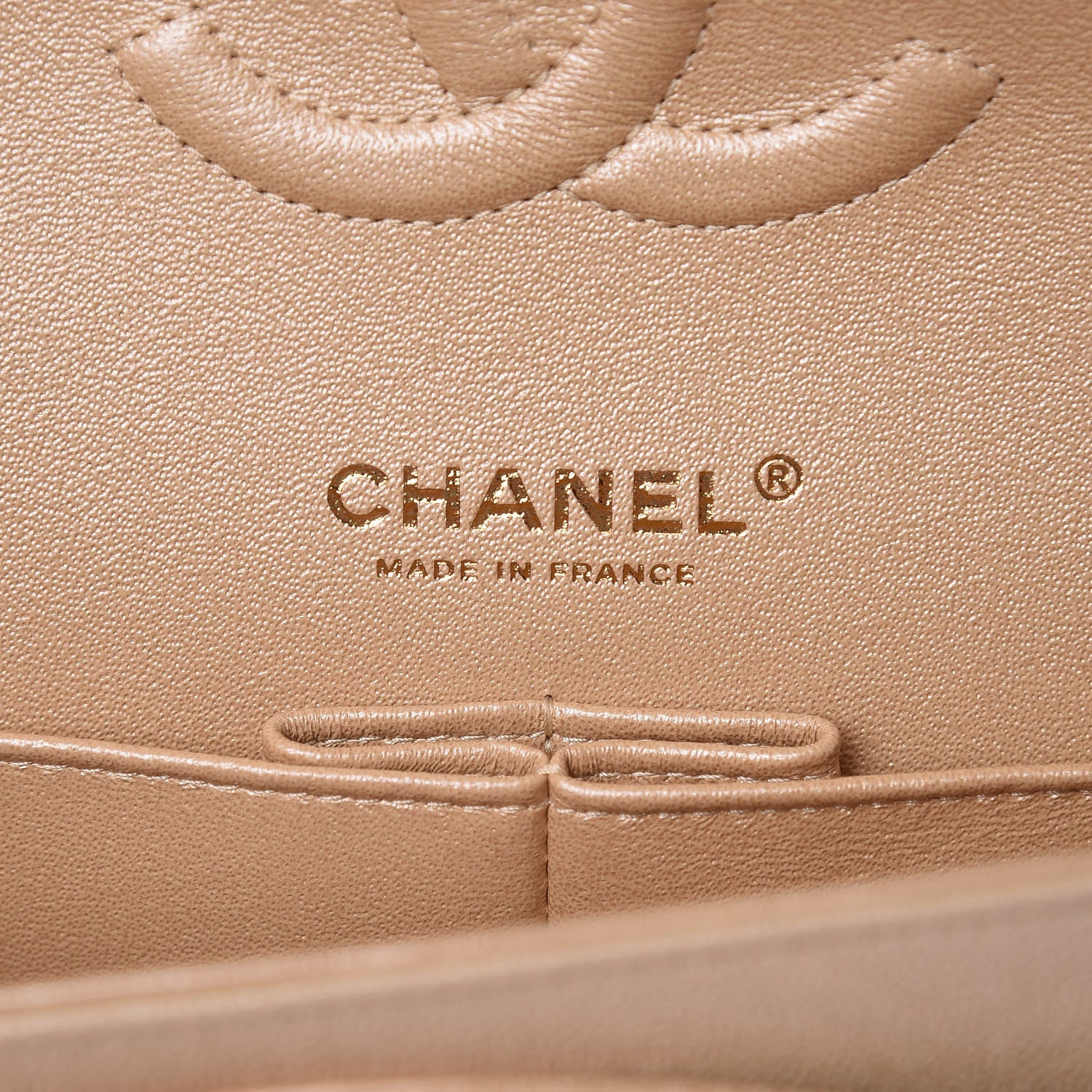 Chanel Iridescent Caviar Quilted Medium Double Flap Beige 7 of 12