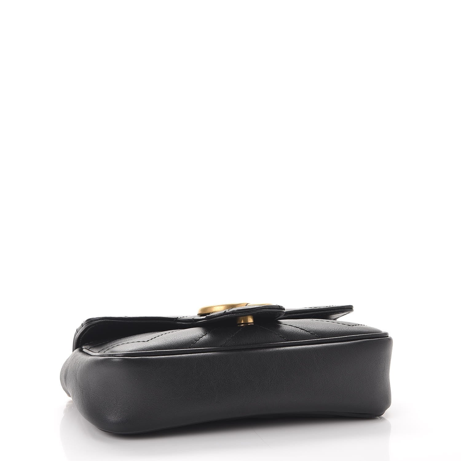 Gucci Calfskin Matelasse Super Mini GG Marmont Shoulder Bag Black 5 of 10