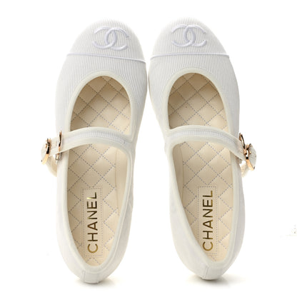 Chanel Canvas Mary Jane Flats 38 White 2 of 9