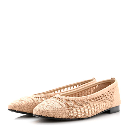 Chanel Raffia Cap Toe Ballerina Flats 41 Beige 4 of 11