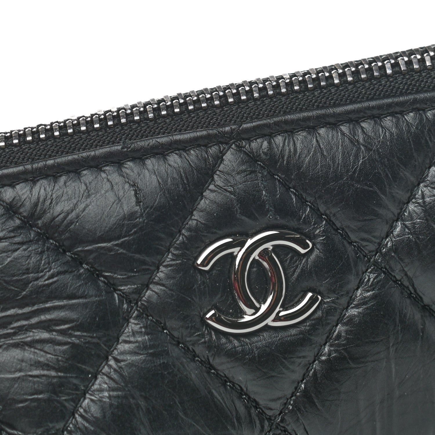 Chanel Aged Calfskin Quilted Medium Tassel Cosmetic Case Black 8 of 8