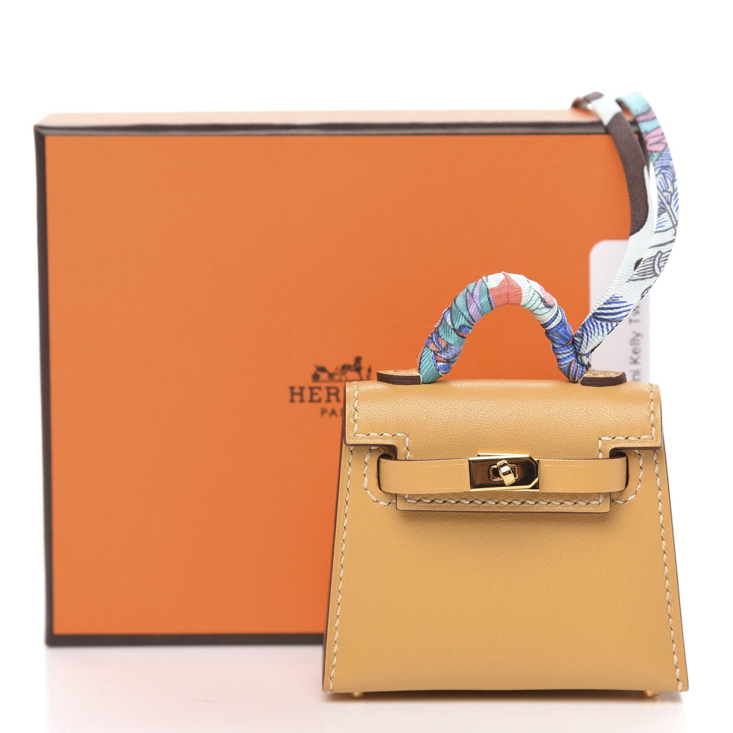 Tadelakt Mini Kelly Twilly Bag Charm Paille