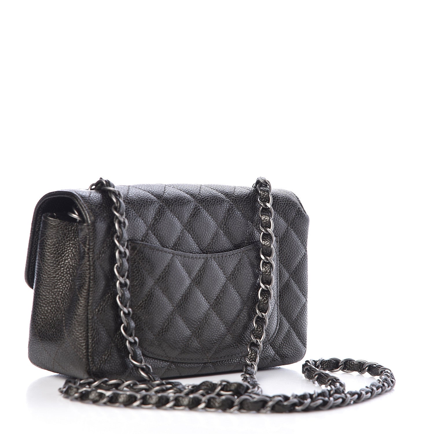 Chanel Caviar Quilted Mini Rectangular Flap Charcoal 3 of 11