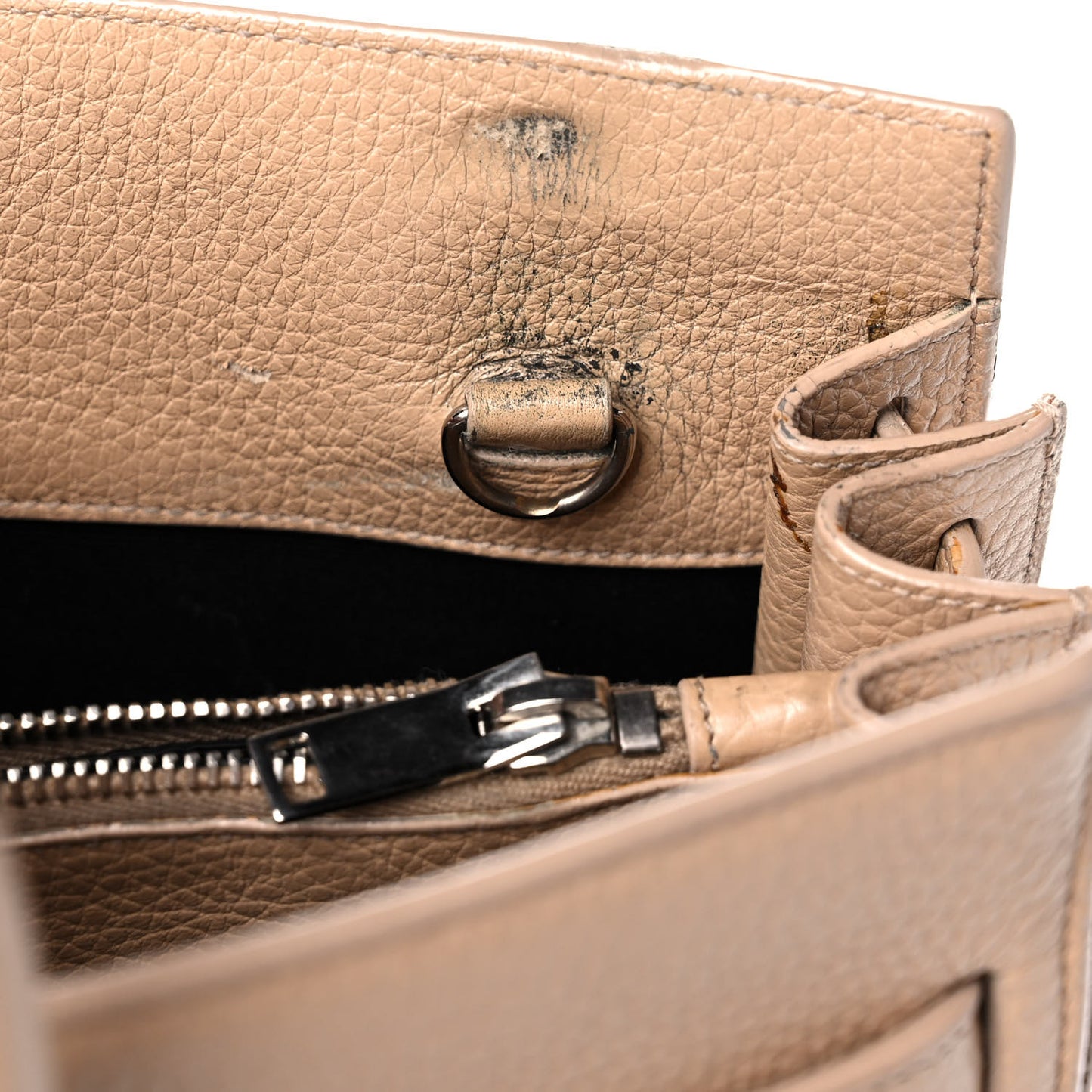 Grained Calfskin Small Sac De Jour Taupe