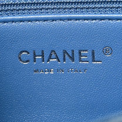 Chanel Denim Quilted Medium Camellia Sweetheart Flap Blue 6 of 11