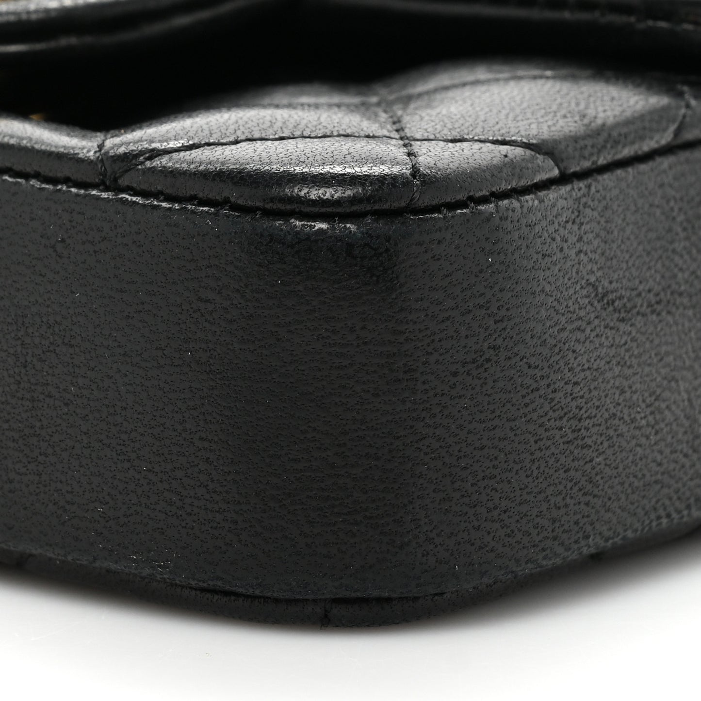 Lambskin Quilted Extra Mini Square Flap Black