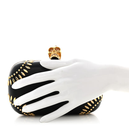 Alexander McQueen Nappa Studded Skull Box Clutch Black 2 of 13