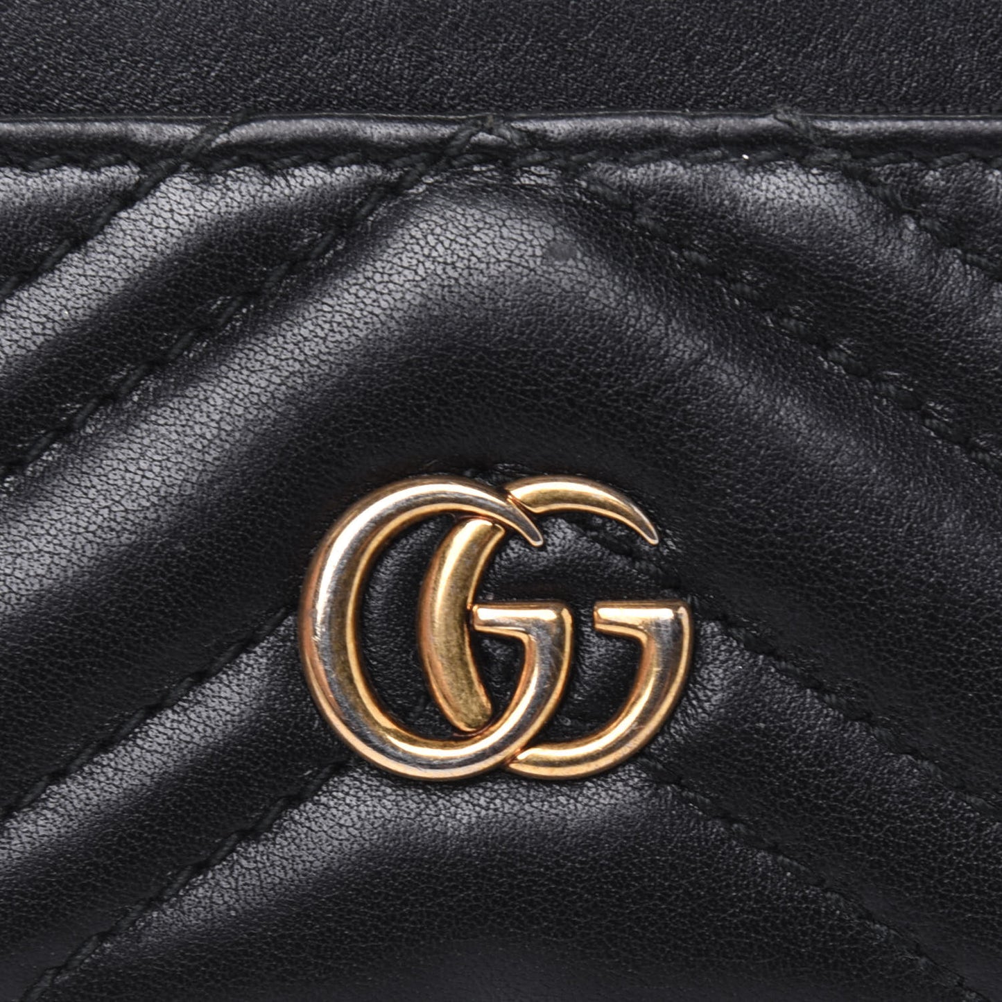 Calfskin Matelasse GG Marmont Card Holder Black