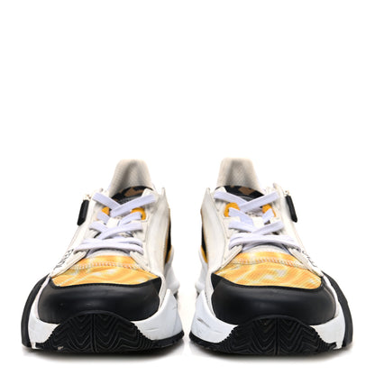 Fendi X SARAH COLEMAN Nylon Suede Lycra FF Vertigo Mens Fendi Flow Low Top Sneakers 11 Yellow Black 3 of 11