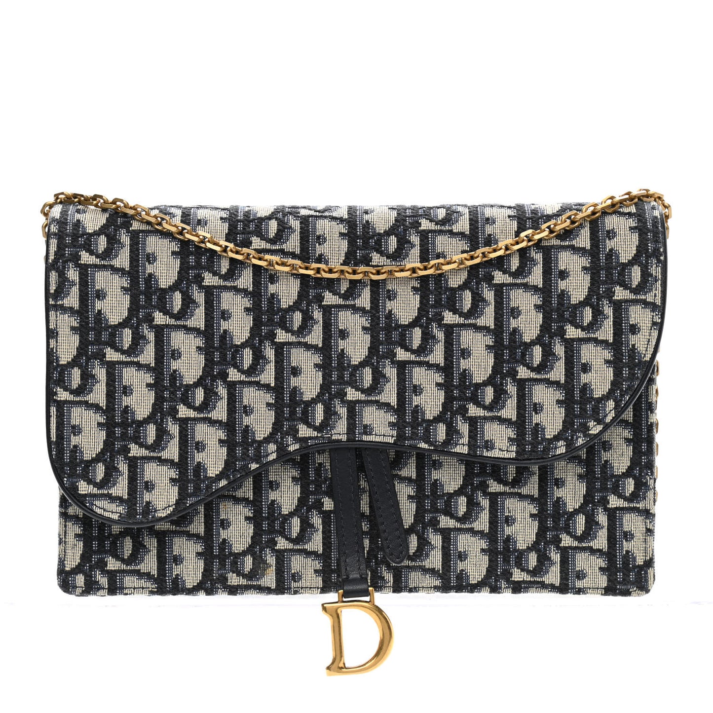 Oblique Saddle Chain Pouch Blue