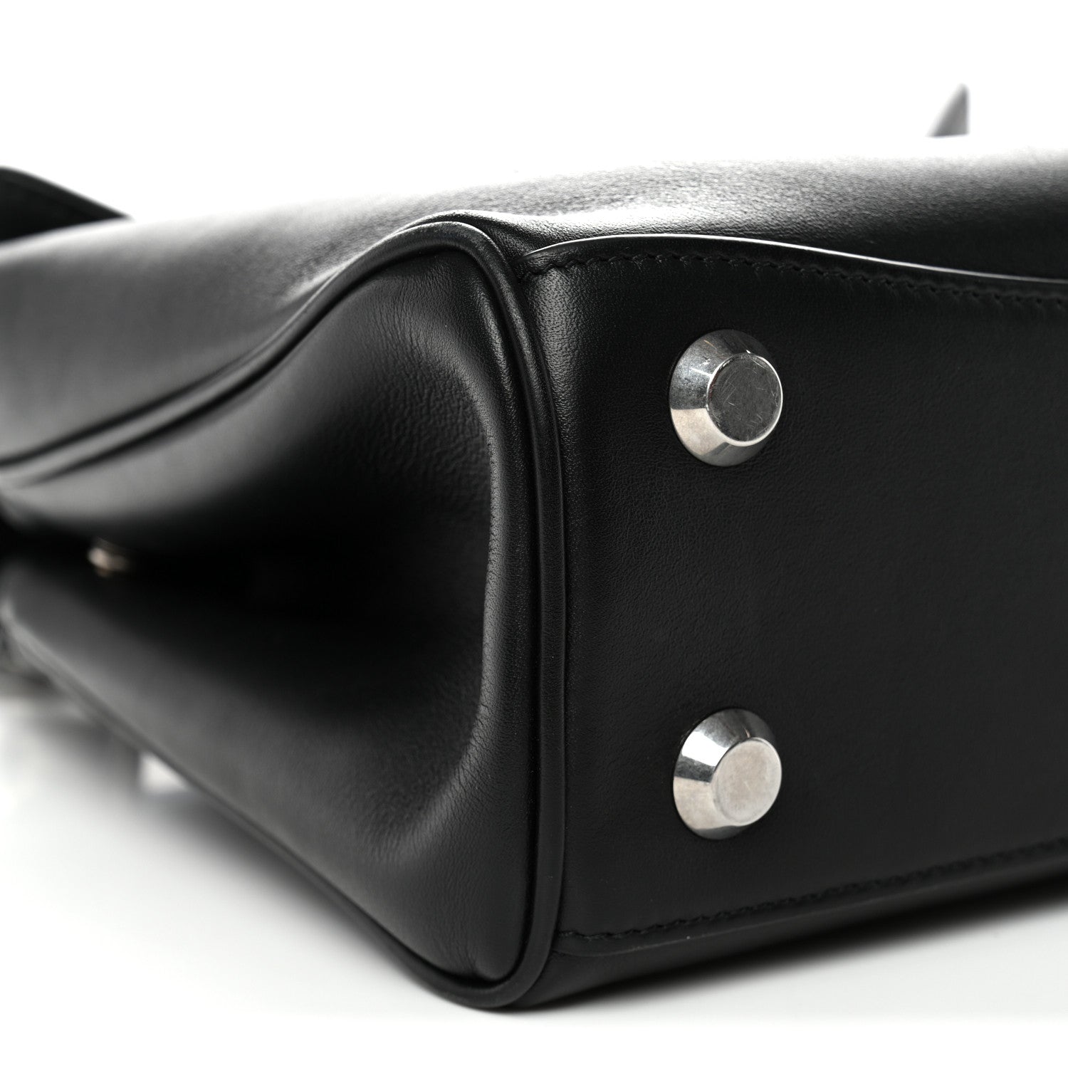 Balenciaga Natural Smooth Calfskin Mini Rodeo Top Handle Handbag Black 9 of 10