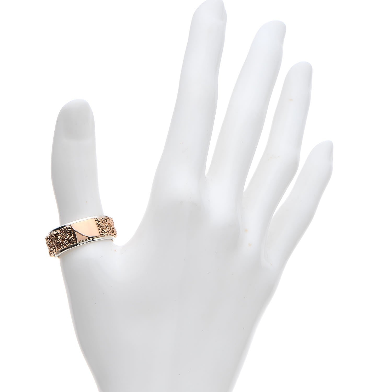 John Hardy Sterling Silver Bronze Classic Chain Braided Two Tone Ring 62 10 2 of 7