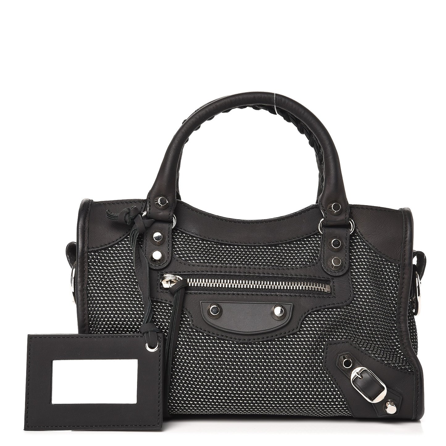 Lambskin Canvas Classic Silver Hardware Mini City Black