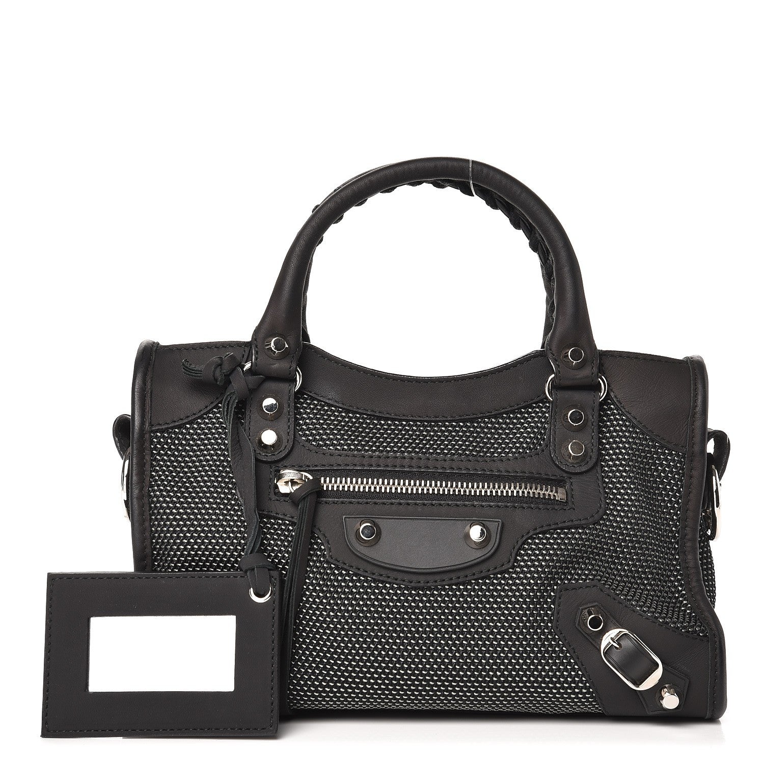Balenciaga Lambskin Canvas Classic Silver Hardware Mini City Black 1 of 7