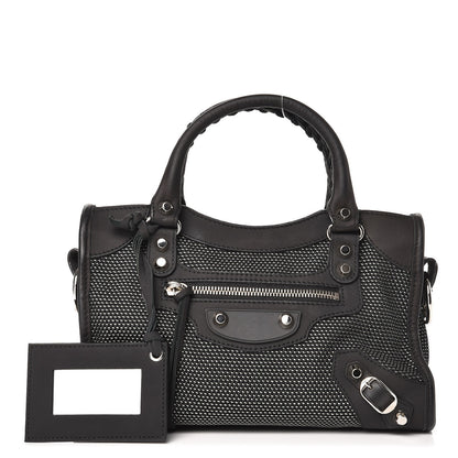 Balenciaga Lambskin Canvas Classic Silver Hardware Mini City Black 1 of 7