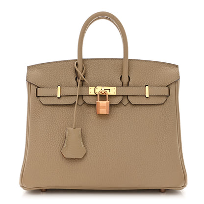 Hermes Togo Horseshoe Birkin 25 Trench Abricot 1 of 10