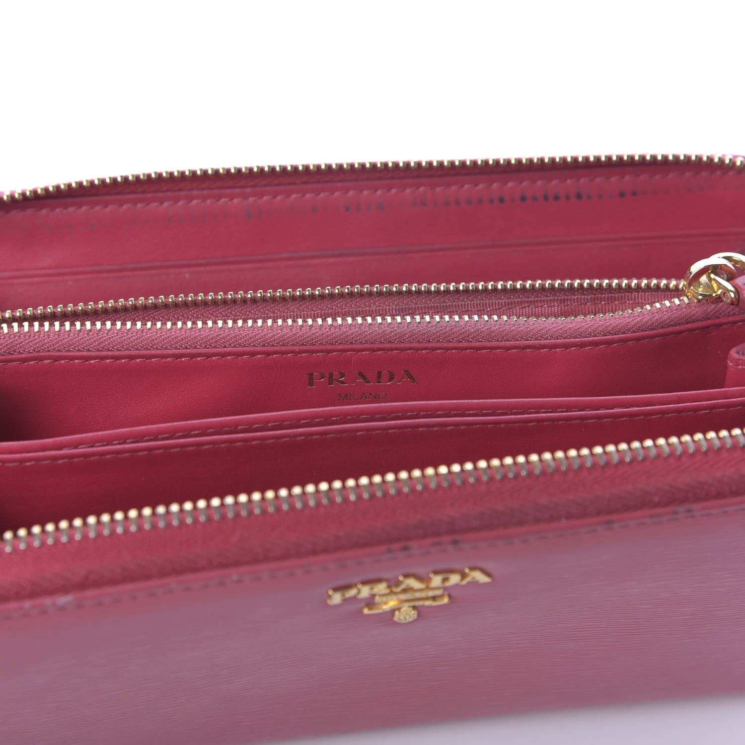 Prada Vitello Move Zip Around Wallet Peonia 8 of 14
