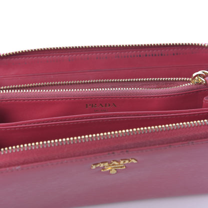 Prada Vitello Move Zip Around Wallet Peonia 8 of 14