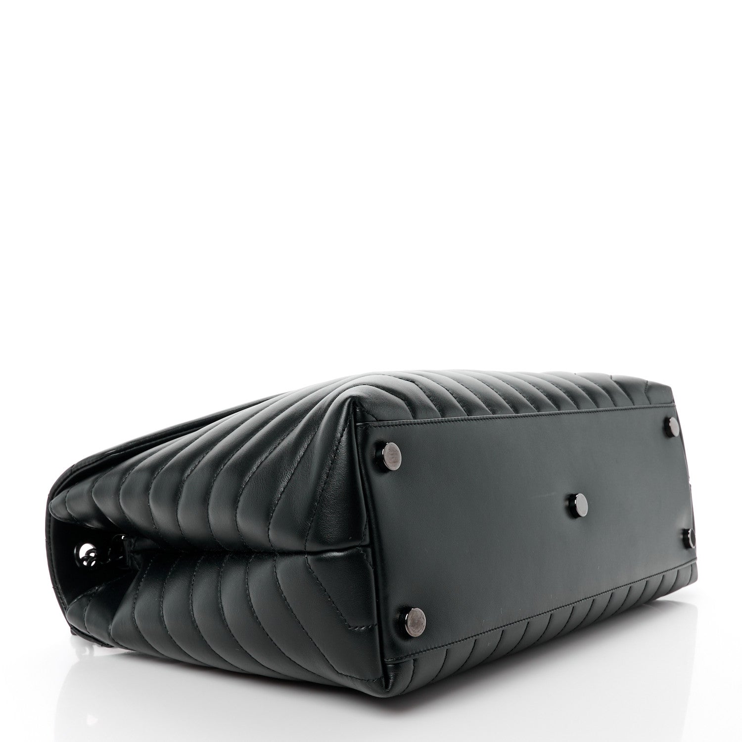 Saint Laurent Calfskin Y Quilted Monogram Monochrome Large Loulou Chain Satchel Black 4 of 12