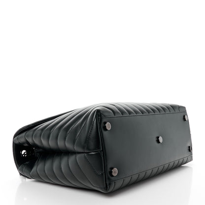 Saint Laurent Calfskin Y Quilted Monogram Monochrome Large Loulou Chain Satchel Black 4 of 12