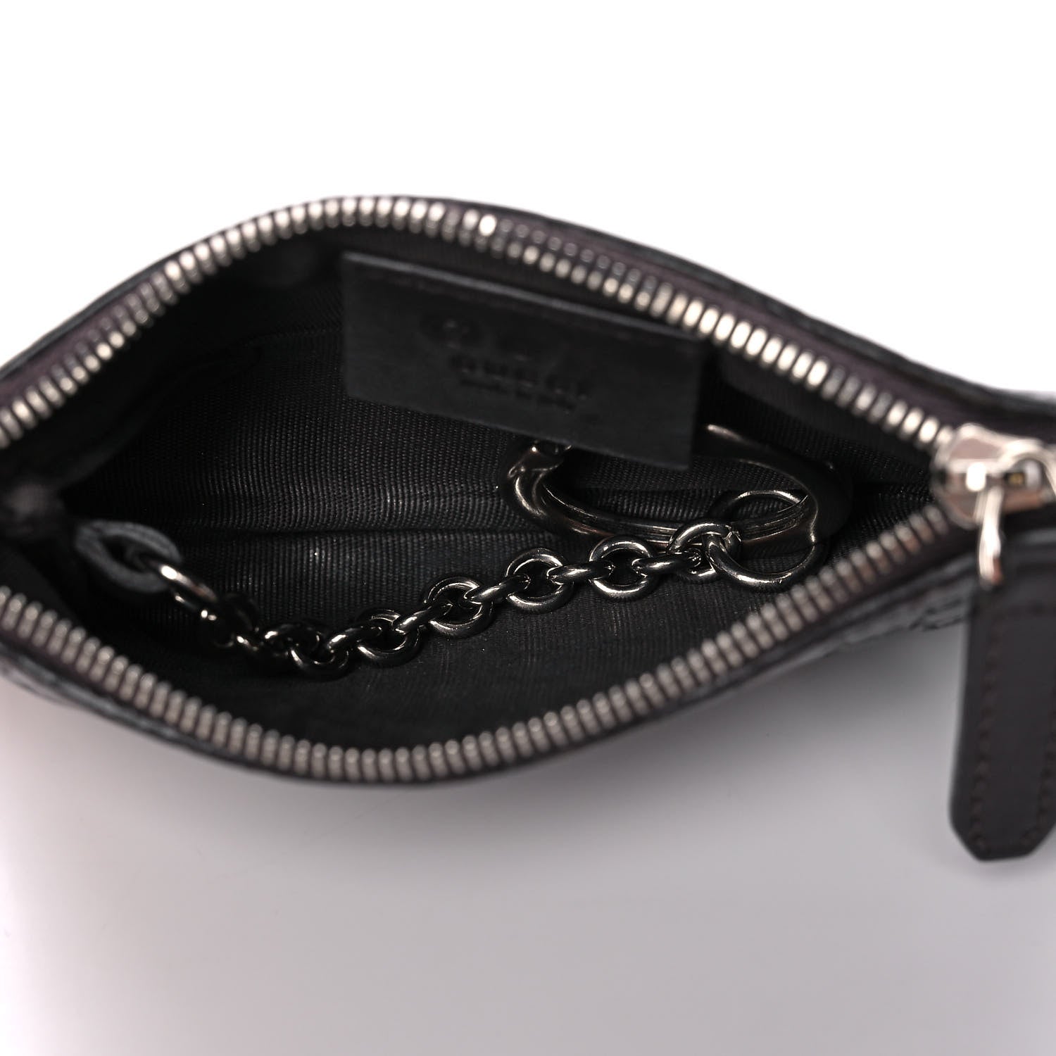 Gucci Microguccissima Key Ring Coin Case Black 5 of 12