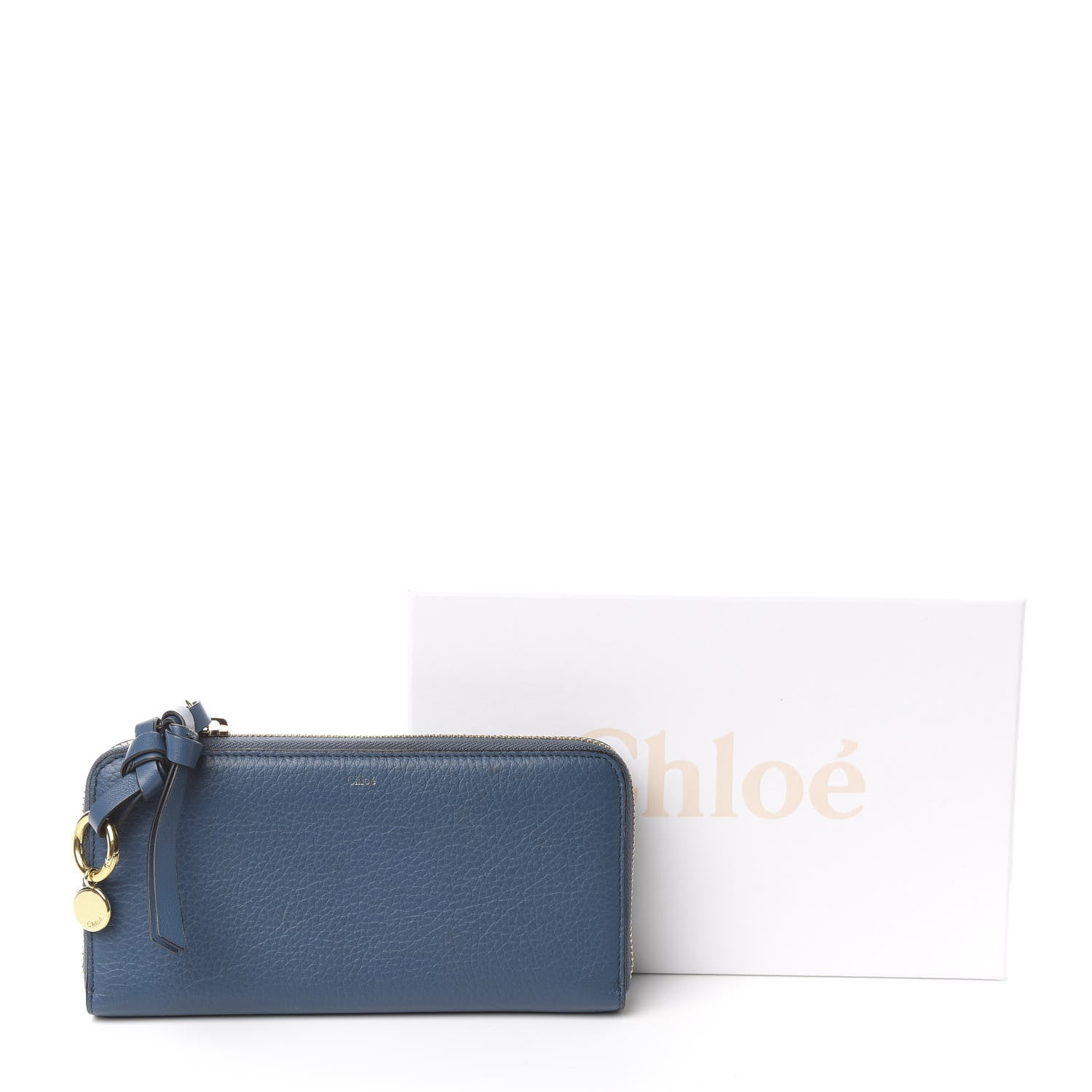 Chloe Grained Calfskin Alphabet Long Zip Around Wallet Vinyl Blue 8 of 8