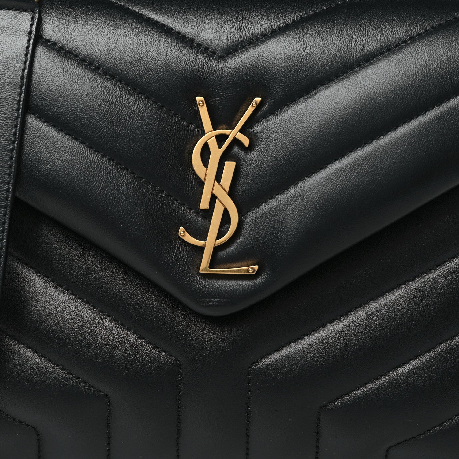 Saint Laurent Calfskin Y Quilted Monogram Small Loulou Chain Satchel Black 8 of 11