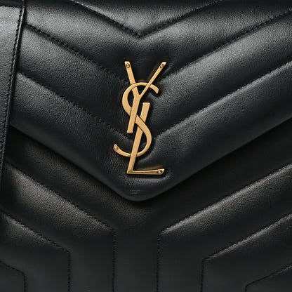 Saint Laurent Calfskin Y Quilted Monogram Small Loulou Chain Satchel Black 8 of 11