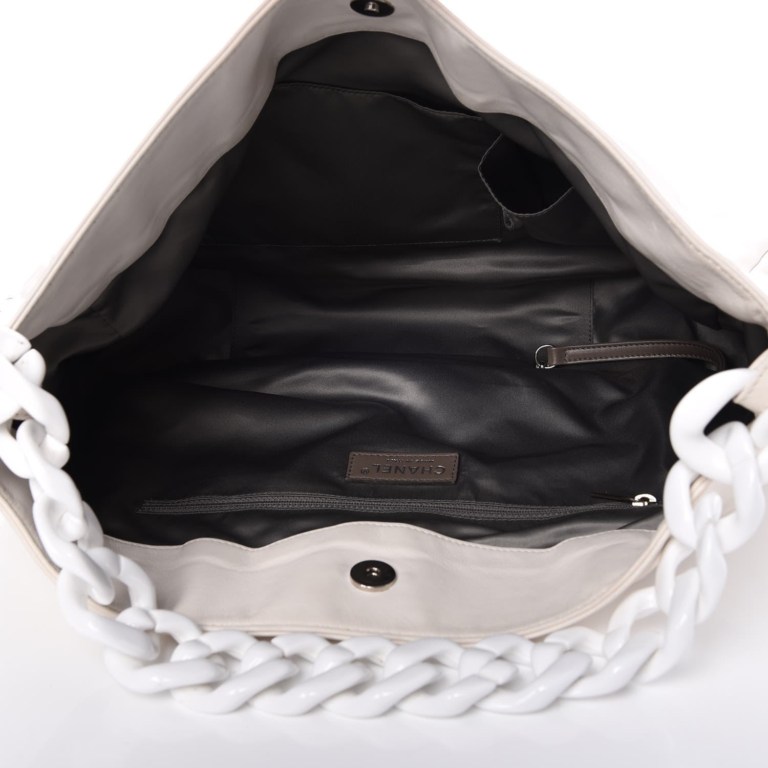 Chanel Calfskin Modern Chain Rhodoid Hobo White 5 of 11
