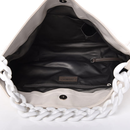 Chanel Calfskin Modern Chain Rhodoid Hobo White 5 of 11