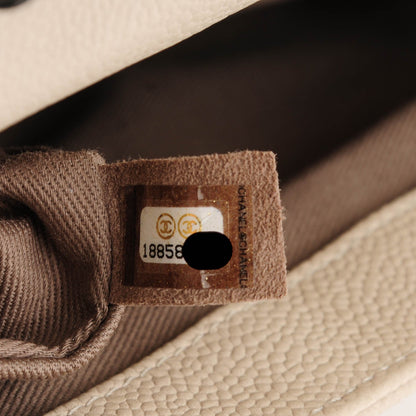 Chanel Caviar Quilted Medium Now and Forever Flap Ivory 8 of 8