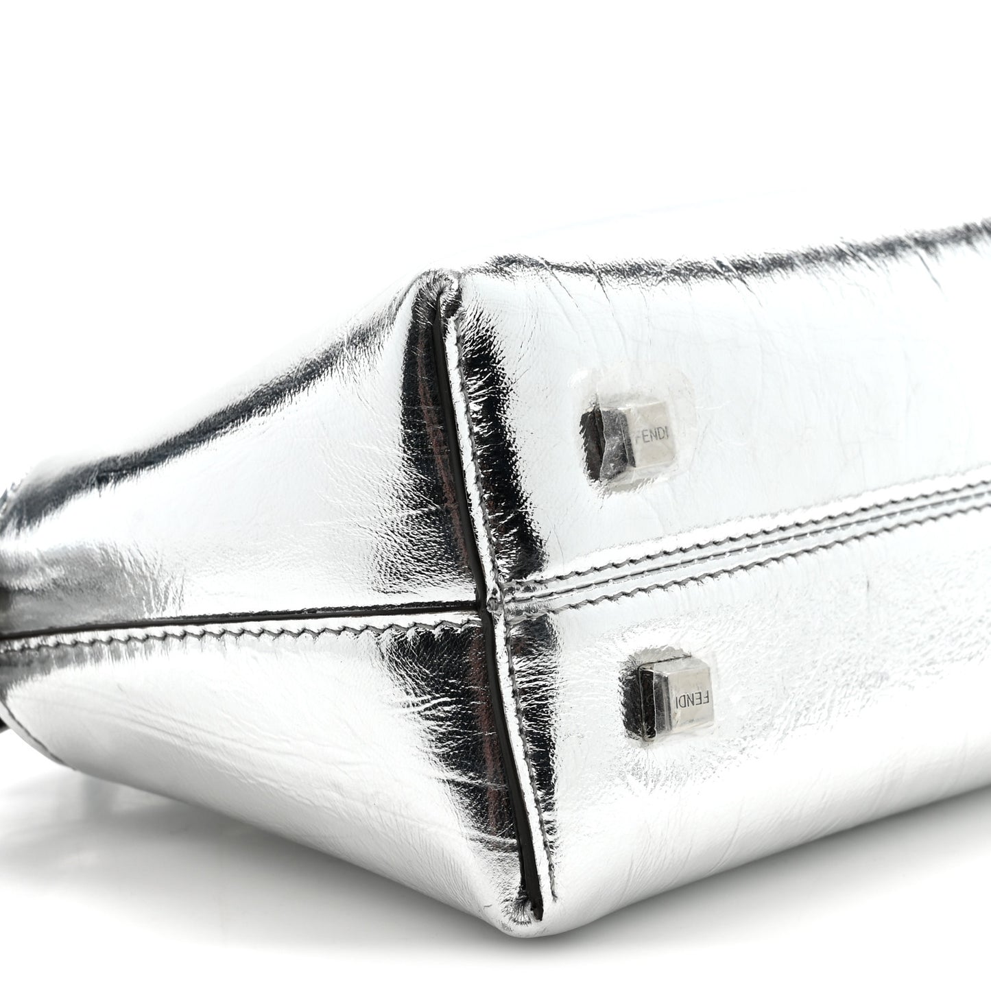 Rock Millenium Logo Embossed Mini By The Way Top Handle Boston Bag Argento