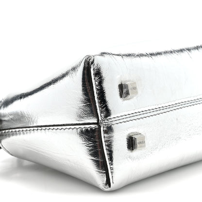 Fendi Rock Millenium Logo Embossed Mini By The Way Top Handle Boston Bag Argento 9 of 10