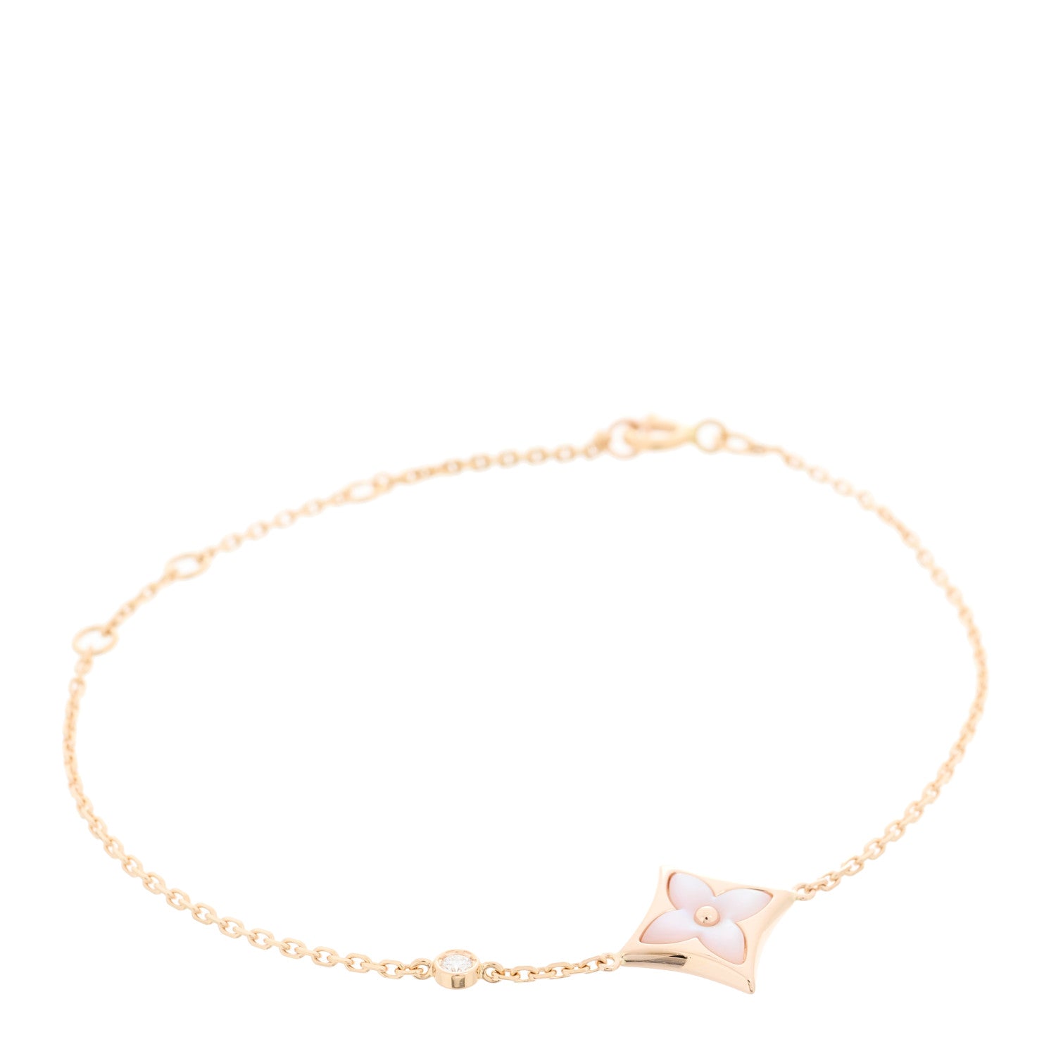 Louis Vuitton 18K Pink Gold Diamond Mother of Pearl Color Blossom BB Star Bracelet 1 of 4