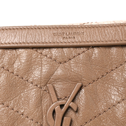 Saint Laurent Crinkled Calfskin Matelasse Monogram Medium Niki Chain Satchel Light Taupe 8 of 12