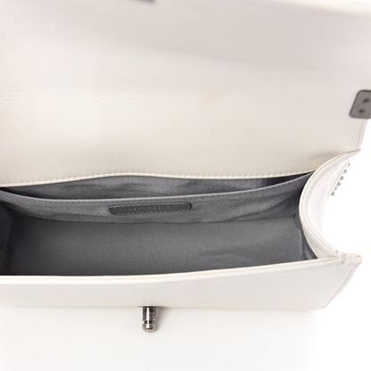 Chanel Calfskin Double Stitch Medium Boy Flap White 5 of 12