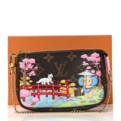 Louis Vuitton Monogram 2021 Christmas Animation Japanese Garden Mini Pochette Accessories Wisteria Pink 11 of 11