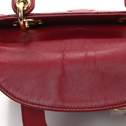Christian Dior Lambskin Cannage Small Lucky Badges My Lady Dior Red 9 of 12