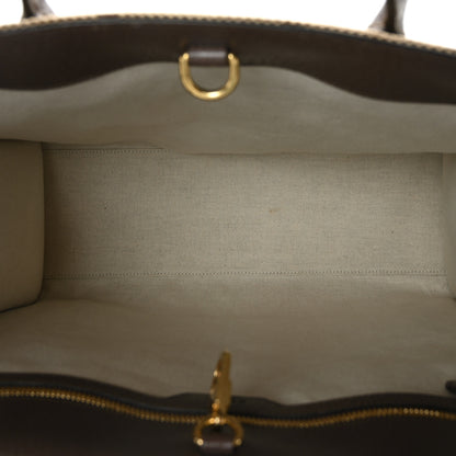 Gucci Monogram Jumbo GG Textured Dollar Calfskin Web Tote Bag Camel Ebony New Acero 4 of 9