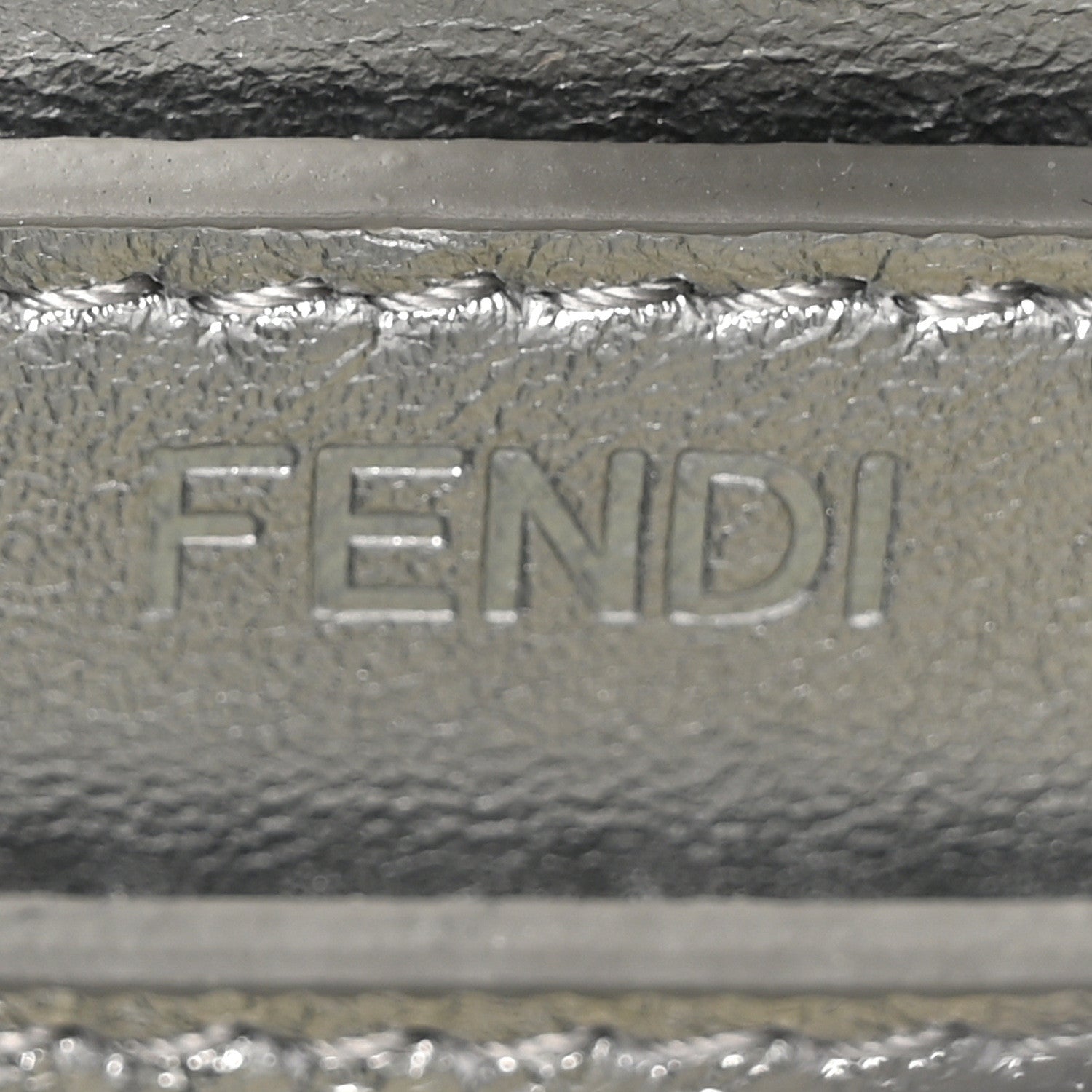 Fendi Crystal Vitello Laminato FF Petite Peekaboo I SEE U Satchel Crystal Argento 6 of 9