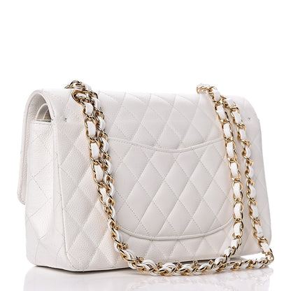Chanel Caviar Quilted Medium Double Flap White 3 of 12