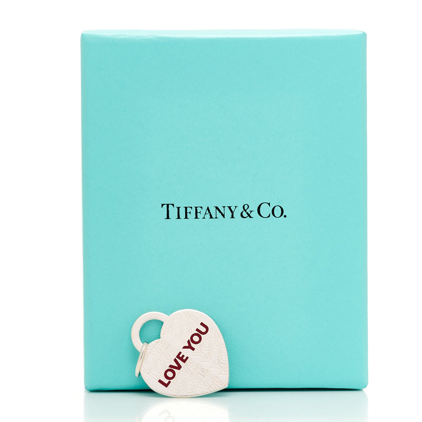 Sterling Silver Enamel LOVE YOU Heart Charm Red
