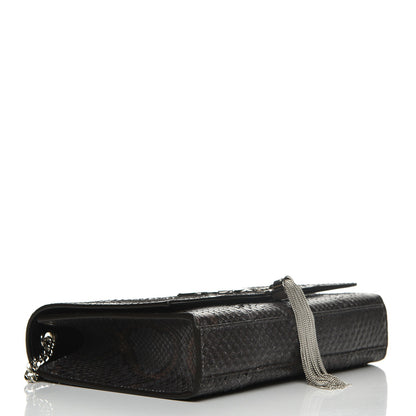 Saint Laurent Python Medium Classic Monogram Kate Tassel Satchel Grey Brown 4 of 6