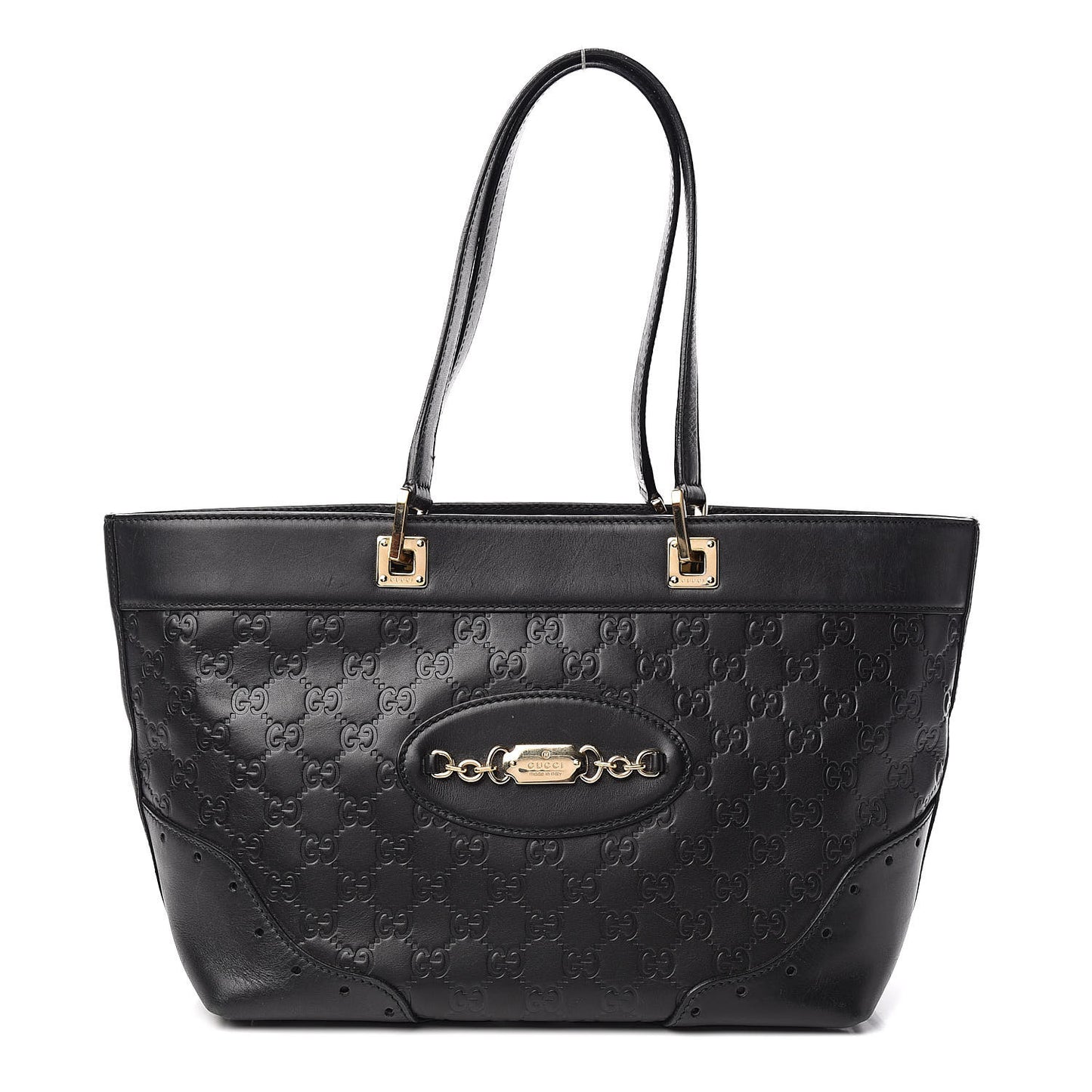 Guccissima Large Punch Tote Black